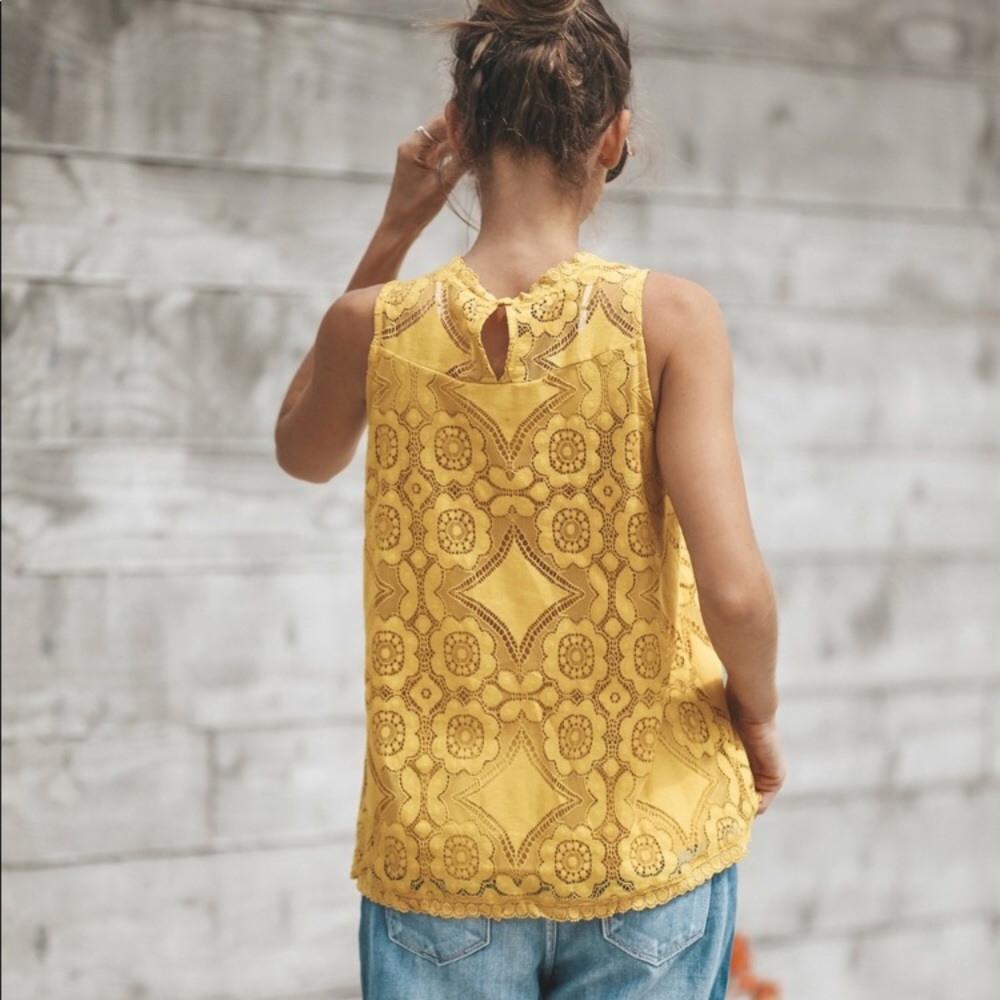 HPx5 Sunny yellow lace top - Picture 3 of 6